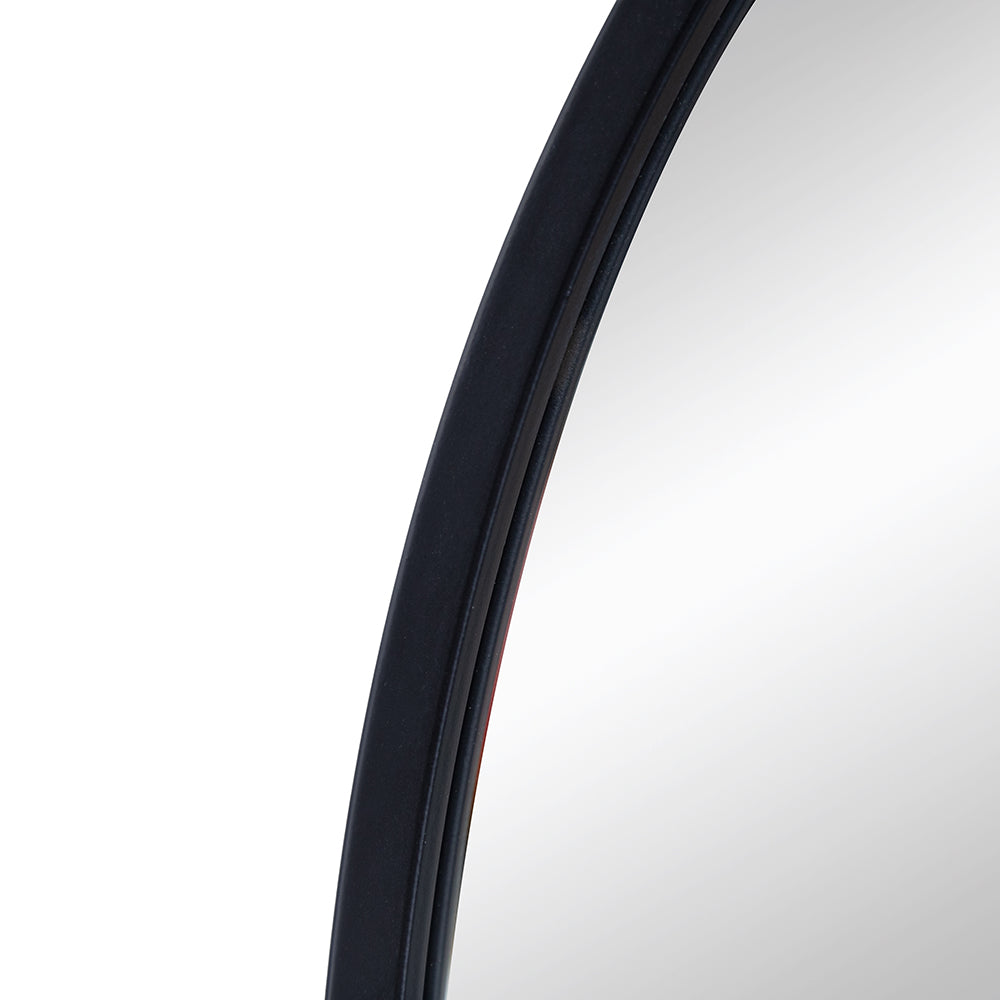 28X1X74" Celine Black Arch Body Mirror Black Iron