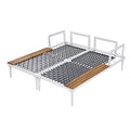 Modern Outdoor Daybed Patio Metal Daybed With Wood Topped Side Spaces For Drinks, 2 In 1 Padded Chaise Lounges For Poolside, Balcony, Deck, Beige Yes Lounge Beige Weather Resistant Frame Fade