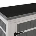 Outdoor 5.5Ft Hx4.1Ft L Wood Storage Shed, Garden Tool Cabinet With Waterproof Asphalt Roof, Four Lockable Doors, Multiple Tier Shelves, White And Gray White Gray Water Resistant Frame Garden &