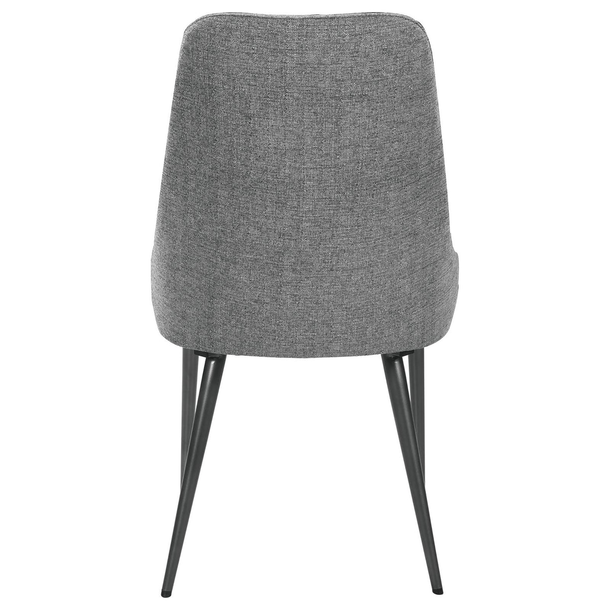 Grey And Gunmetal Side Chair Set Of 2 Solid Grey Dining Room Mid Century Modern Side Chair Solid Back Foam Upholstered