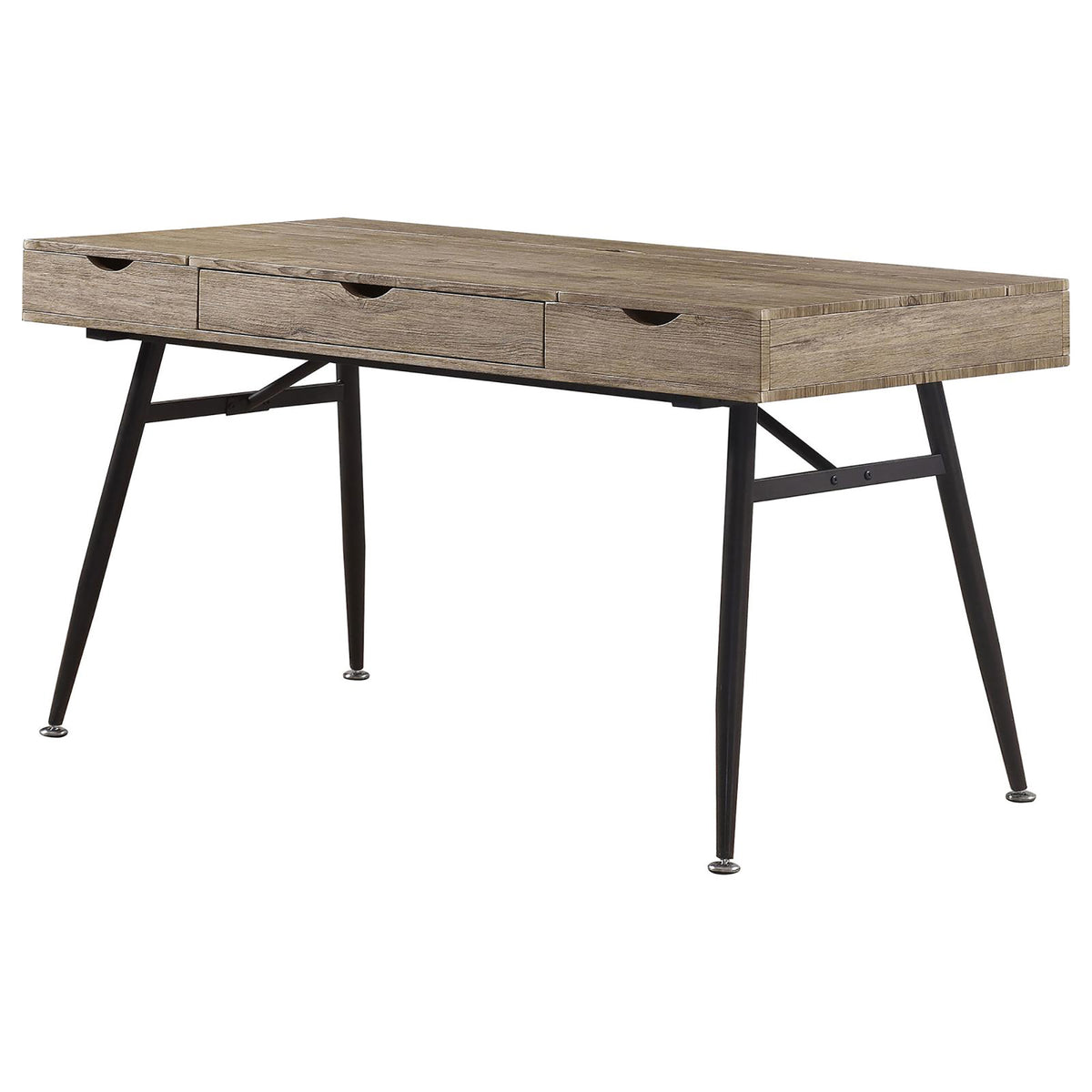 Rustic Driftwood And Dark Bronze 1 Drawer Writing Desk Brown Writting Desk Office Industrial Rectangular Drawers Desk Wood