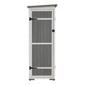 Outdoor 5.5Ft Hx4.1Ft L Wood Storage Shed, Garden Tool Cabinet With Waterproof Asphalt Roof, Four Lockable Doors, Multiple Tier Shelves, White And Gray White Gray Water Resistant Frame Garden &