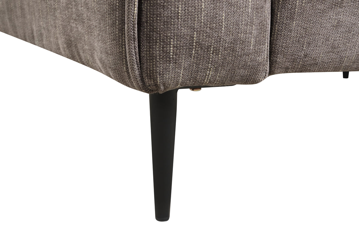 Valentina 38.5" Gray Chenille Chair With Metal Legs And Throw Pillow Gray Chenille