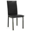 Black And Grey Upholestered Side Chair Set Of 2 Solid Black Dining Room Transitional Side Chair Solid Back Foam Upholstered