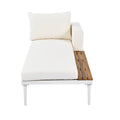 Modern Outdoor Daybed Patio Metal Daybed With Wood Topped Side Spaces For Drinks, 2 In 1 Padded Chaise Lounges For Poolside, Balcony, Deck, Beige Yes Lounge Beige Weather Resistant Frame Fade