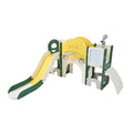 Kids Slide Playset Structure 9 In 1, Freestanding Space Set With Slide, Arch Tunnel, Ring Toss, Drawing Whiteboardl And Basketball Hoop For Toddlers, Kids Climbers Playground Yellow Hdpe Indoor & Outdoor Use