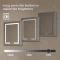 Lighted Medicine Cabinet 24 X 30 Inch, Recessed Or Surface Led Medicine Cabinet,Defog,Stepless Dimming,3000K 6400K, Outlets & Usbs,Hinge On The Left. Silver Aluminium