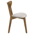 Tan And Chestnut Curved Backs Dining Chair Set Of 2 Brown Dining Room Wipe Clean Mid Century Modern Rubberwood Open Back Wood