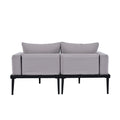 Modern Outdoor Daybed Patio Metal Daybed With Wood Topped Side Spaces For Drinks, 2 In 1 Padded Chaise Lounges For Poolside, Balcony, Deck, Gray Yes Lounge Gray Weather Resistant Frame Fade