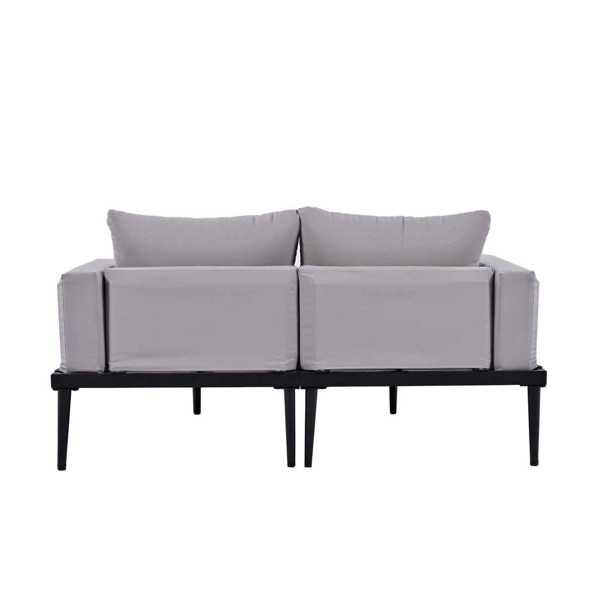 Modern Outdoor Daybed Patio Metal Daybed With Wood Topped Side Spaces For Drinks, 2 In 1 Padded Chaise Lounges For Poolside, Balcony, Deck, Gray Yes Lounge Gray Weather Resistant Frame Fade