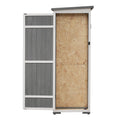 Outdoor 5.5Ft Hx4.1Ft L Wood Storage Shed, Garden Tool Cabinet With Waterproof Asphalt Roof, Four Lockable Doors, Multiple Tier Shelves, White And Gray White Gray Water Resistant Frame Garden &