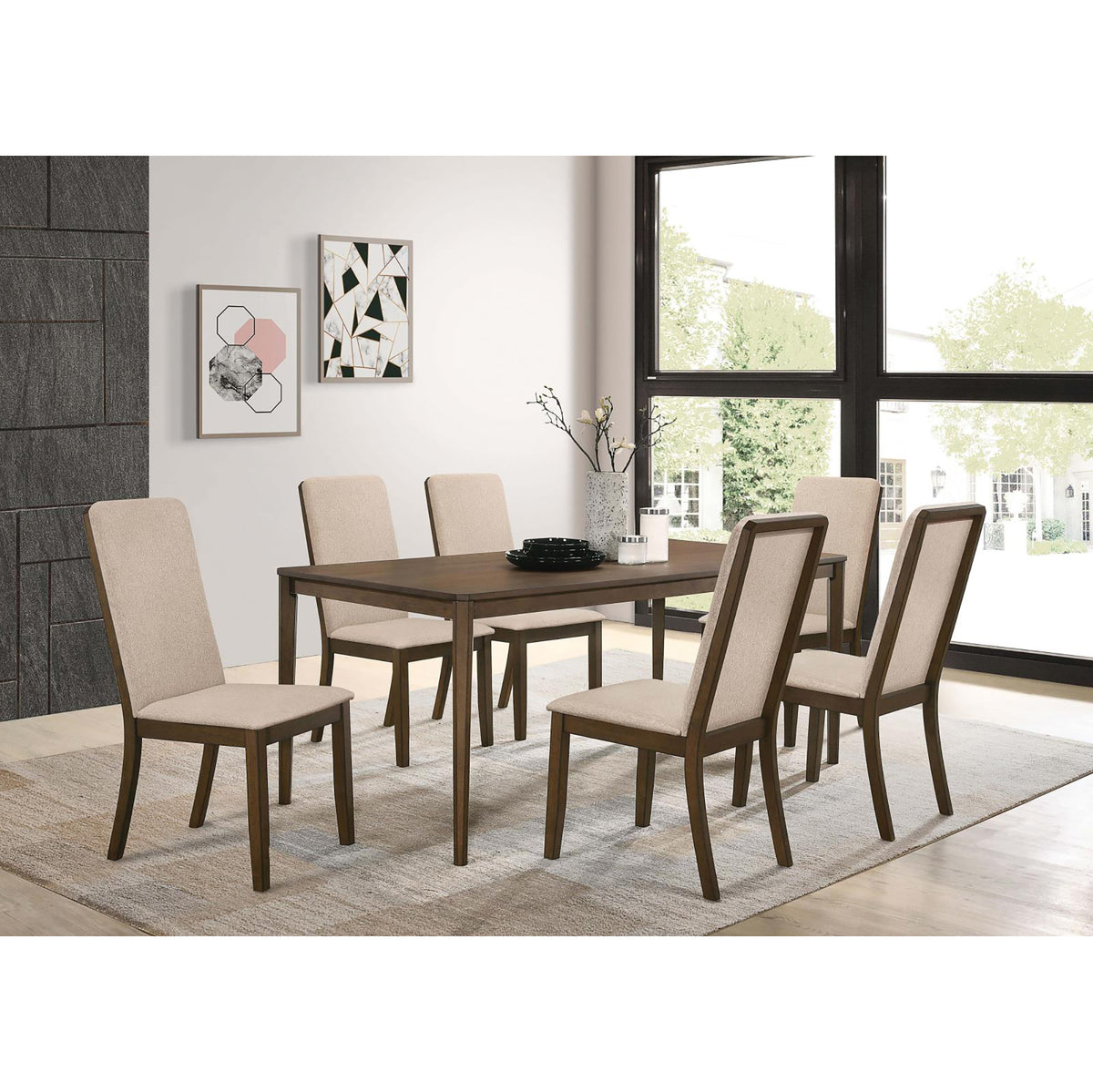 Latte And Medium Walnut Padded Side Chair Set Of 2 Solid Brown Dining Room Wipe Clean Mid Century Modern Dining Chairs Rubberwood Solid Back Wood
