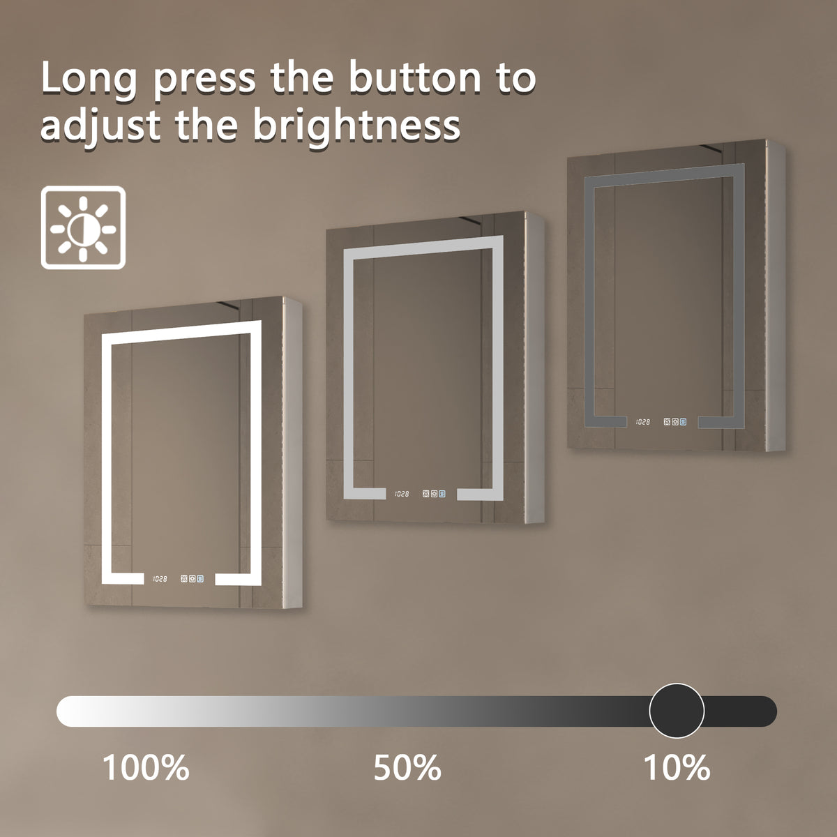 Lighted Medicine Cabinet 20 X 32 Inch, Recessed Or Surface Led Medicine Cabinet, Clock, Room Temp Display,Defog,Night Light,Stepless Dimming,3000K 6400K, Outlets & Usbs,Hinge On The Left Silver Aluminium