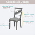 Wooden Dining Chairs Set Of 4, Kitchen Chair With Padded Seat, Upholstered Side Chair For Dining Room, Living Room, Gray Gray Dining Room Rubberwood Rubber Wood