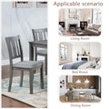 Wooden Dining Chairs Set Of 4, Kitchen Chair With Padded Seat, Upholstered Side Chair For Dining Room, Living Room, Gray Wood Gray Solid Back Seats 4 Dining Room Rubberwood Rubber Wood