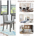 Wooden Dining Chairs Set Of 4, Kitchen Chair With Padded Seat, Upholstered Side Chair For Dining Room, Living Room, Gray Gray Dining Room Rubberwood Rubber Wood