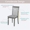 Wooden Dining Chairs Set Of 4, Kitchen Chair With Padded Seat, Upholstered Side Chair For Dining Room, Living Room, Gray Gray Dining Room Rubberwood Rubber Wood