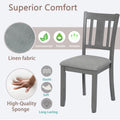 Wooden Dining Chairs Set Of 4, Kitchen Chair With Padded Seat, Upholstered Side Chair For Dining Room, Living Room, Gray Wood Gray Solid Back Seats 4 Dining Room Rubberwood Rubber Wood