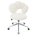 360 Swivel Height Adjustable,Swivel Chair,Teddy Fabric,Home Office Chair White Teddy