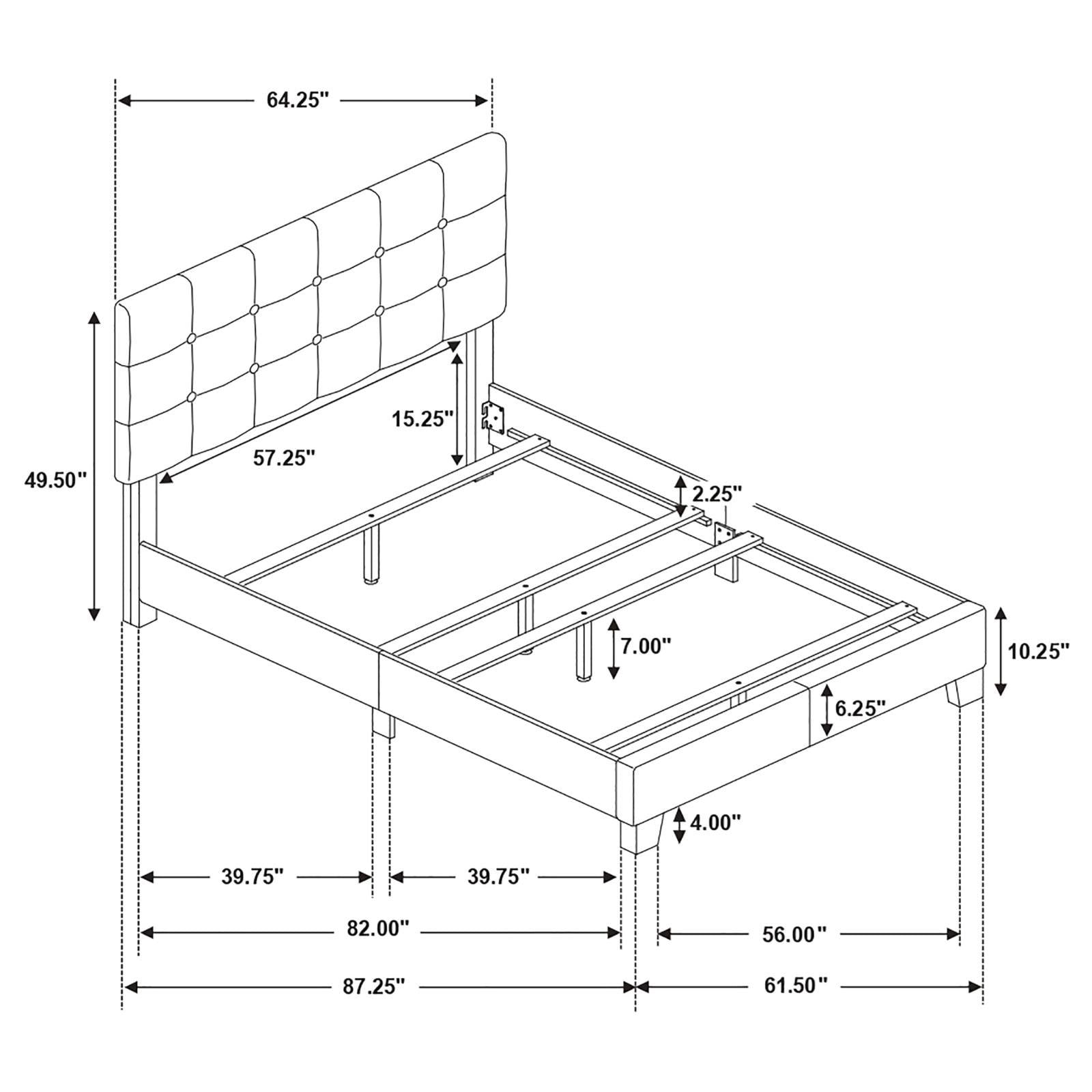 Grey Tufted Queen Panel Bed Box Spring Required Queen Grey Wood Bedroom Transitional Panel Foam Upholstered