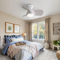 23 Inch Indoor With 3 Color Dimmable 3 Abs Blades Remote Control Reversible Dc Motor White With 18W Led Light White Abs