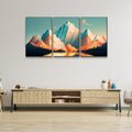 3 Panels Framed Abstract Wood Grain Boho Style Mountain & Forest Canvas Wall Art Decor,3 Pieces Mordern Canvas Decoration Painting For Office,Dining Room,Living Room, Bedroom Decor Ready To Hang