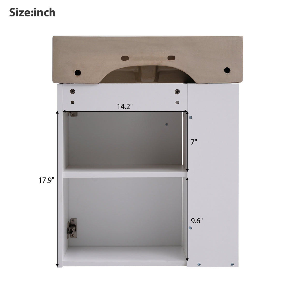 Video 21.6Inch Modern Floating Bathroom Vanity With Ceramic Basin Perfect For Small Bathrooms, Left Side Storage White Ceramic Mdf