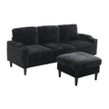 United Storage Sofa Living Room Sofa Cozy Sectional Sofa Black Polyester 3 Seat