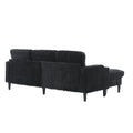 United Storage Sofa Living Room Sofa Cozy Sectional Sofa Black Polyester 3 Seat