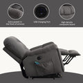 Power Lift Chair With Vibration Massage And Heating Functionrecliner Chair With Usb Charge Port And 2 Hidden Cup Holders Grey A B C Grey Power Push Button Wood Soft Heavy Duty Cotton Wood