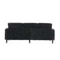 United Storage Sofa Living Room Sofa Cozy Sectional Sofa Black Polyester 3 Seat