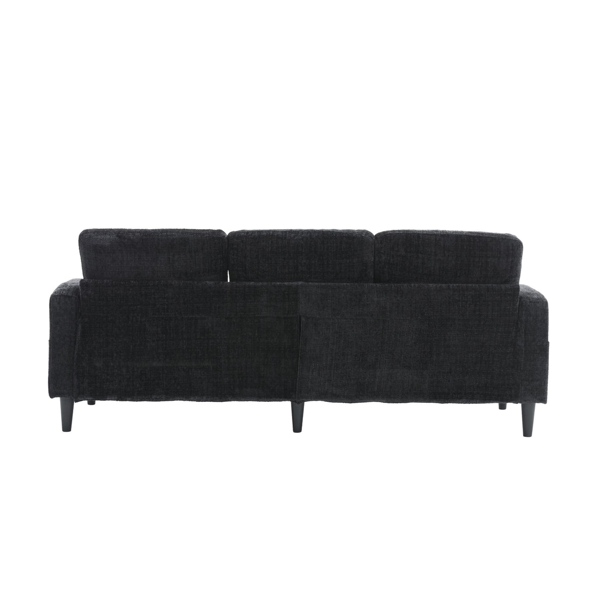 United Storage Sofa Living Room Sofa Cozy Sectional Sofa Black Polyester 3 Seat