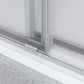 50'' 54'' W X 76'' H Double Sliding Frameless Shower Door With 3 8 Inch 10Mm Clear Glass In Brushed Nickel Brushed Nickel Stainless Steel