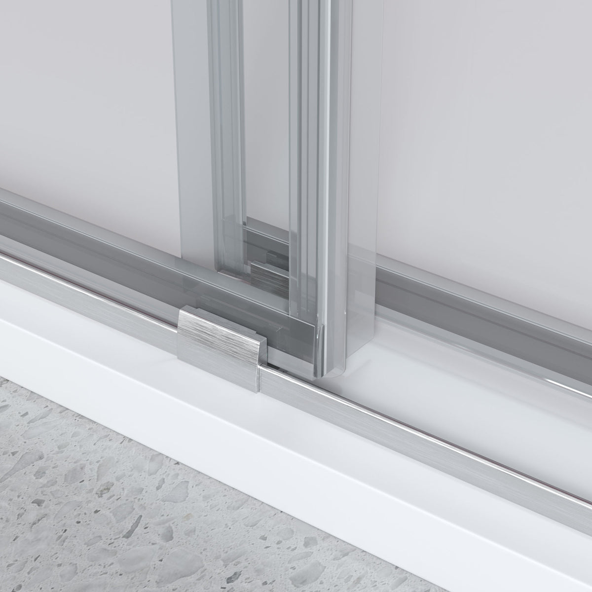 50'' 54'' W X 76'' H Double Sliding Frameless Shower Door With 3 8 Inch 10Mm Clear Glass In Brushed Nickel Brushed Nickel Stainless Steel