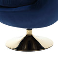 360 Degree Swivel Cuddle Barrel Accent Chairs, Round Armchairs With Wide Upholstered, Fluffy Fabric Chair For Living Room, Bedroom, Office, Waiting Rooms Navy Velvet