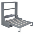 Queen Size Murphy Bed Wall Bed With Cushion,Gray Queen Gray Mdf Lvl