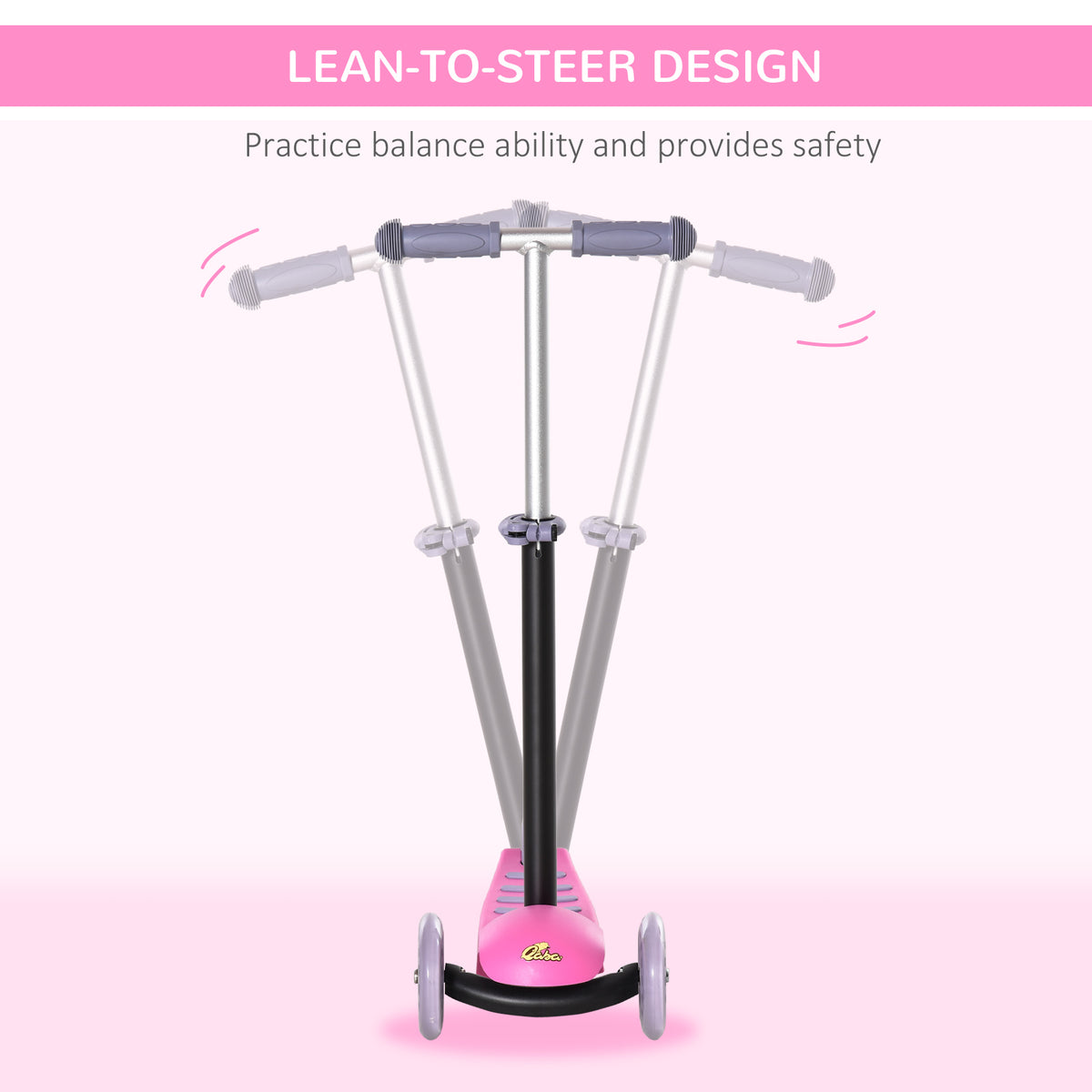 3 In 1 Ride On Push Car, Kids Scooter, Sliding Walker, Push Rider, With Adjustable Handlebar, 3 Balanced Wheels, Removable Storage Seat, For Boys And Girls Aged 2 6 Years Olds, Pink Pink Metal