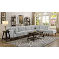 Grey Tufted Cushion Back Armless Chair Grey Primary Living Space Mid Century Modern Rubberwood Foam Upholstered