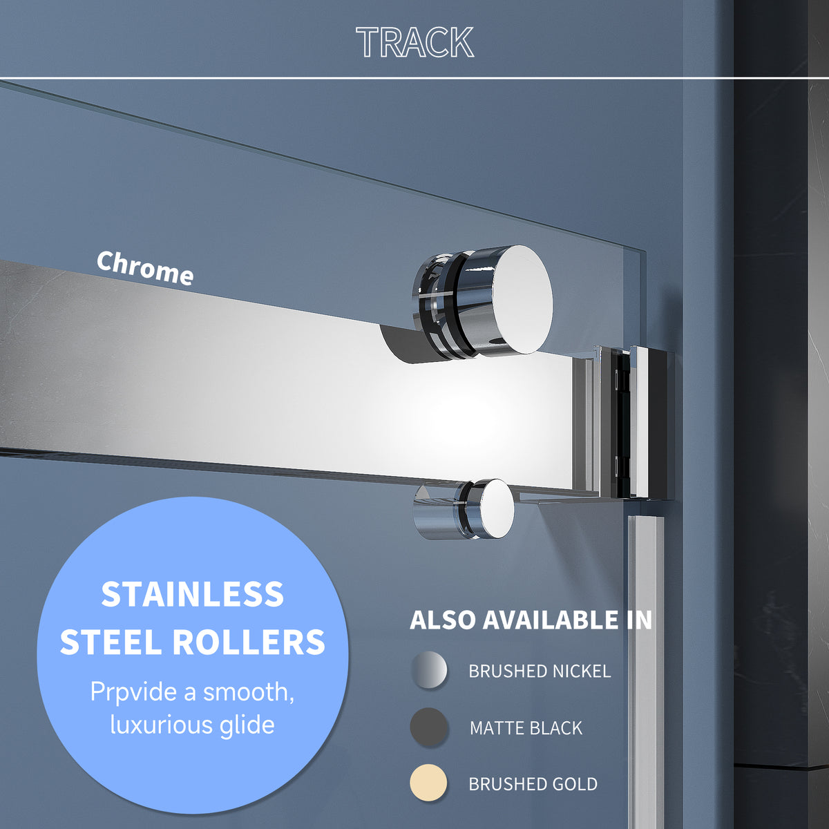 62'' 66'' W X 76'' H Soft Closing Double Sliding Frameless Shower Door With 3 8 Inch 10Mm Clear Glass In Chrome Chrome Stainless Steel