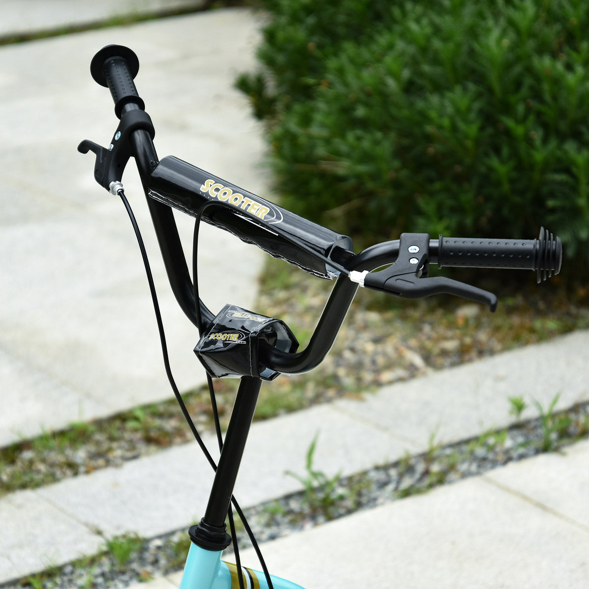 Youth Scooter Front And Rear Caliper Dual Brakes 12 Inch Inflatable Front Wheel Ride On Toy For Age 5 , Blue Blue Metal