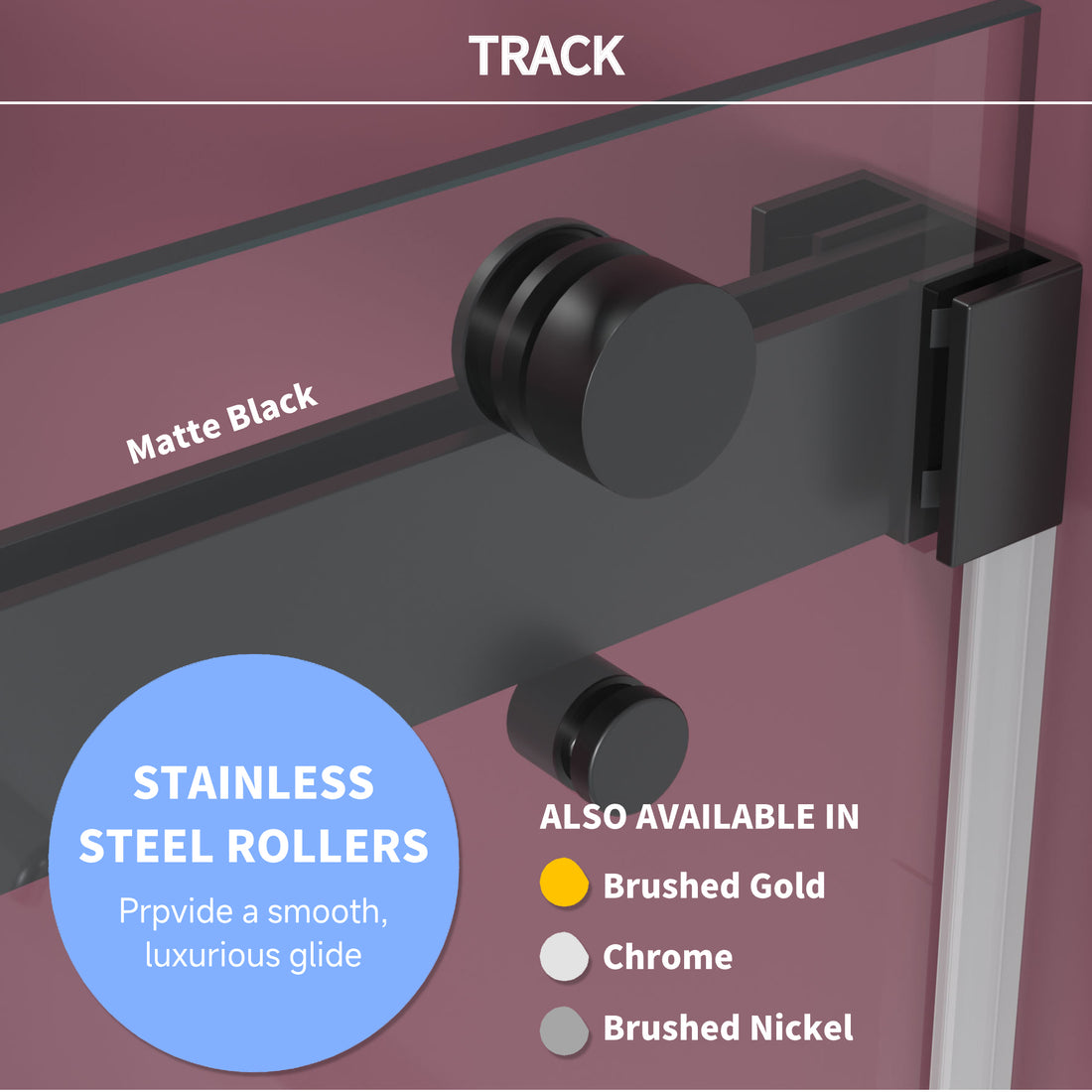 72'' 76'' W X 76'' H Double Sliding Frameless Shower Door With 3 8 Inch 10Mm Clear Glass In Matte Black Matte Black Stainless Steel