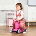 3 In 1 Ride On Push Car, Kids Scooter, Sliding Walker, Push Rider, With Adjustable Handlebar, 3 Balanced Wheels, Removable Storage Seat, For Boys And Girls Aged 2 6 Years Olds, Pink Pink Metal