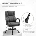 500Lbs Big And Tall Office Chair With Wide Seat, Ergonomic Executive Computer Chair With Adjustable Height, Swivel Wheels And Linen Finish, Dark Grey Grey Polyester