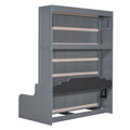 Queen Size Murphy Bed Wall Bed With Cushion,Gray Queen Gray Mdf Lvl