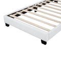 Twin Size Upholstered Boucle Fabric Platform Bed With Cloud Shaped Headboard White Upholstered