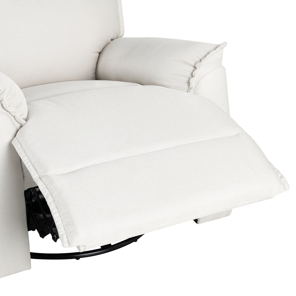 360 Degree Swivel Upholstered Manual Recliner Chair Theater Recliner Sofa Nursery Glider Rocker For Living Room, Beige Beige Foam Linen