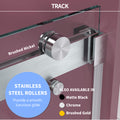 44'' 48'' W X 76'' H Double Sliding Frameless Shower Door With 3 8 Inch 10Mm Clear Glass In Brushed Nickel Brushed Nickel Stainless Steel