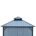 10*10Ft Patic Gazebo,Alu Gazebo With Steel Canopy,Outdoor Permanent Hardtop Gazebo Canopy For Patio, Garden, Backyard Gray Aluminium