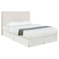 Sand Headboard With Self Welt Details Ivory Wood Bedroom Transitional Pine Bed Frame Foam Upholstered
