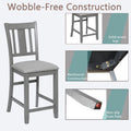 Dining Room Furniture Counter Height Chairs Set Of 4, Kitchen Chair With Padded Seatupholstered Side Chair For Dining Room, Living Room, Gray Wood Gray Solid Back Seats 4 Dining Room Rubberwood Rubber Wood